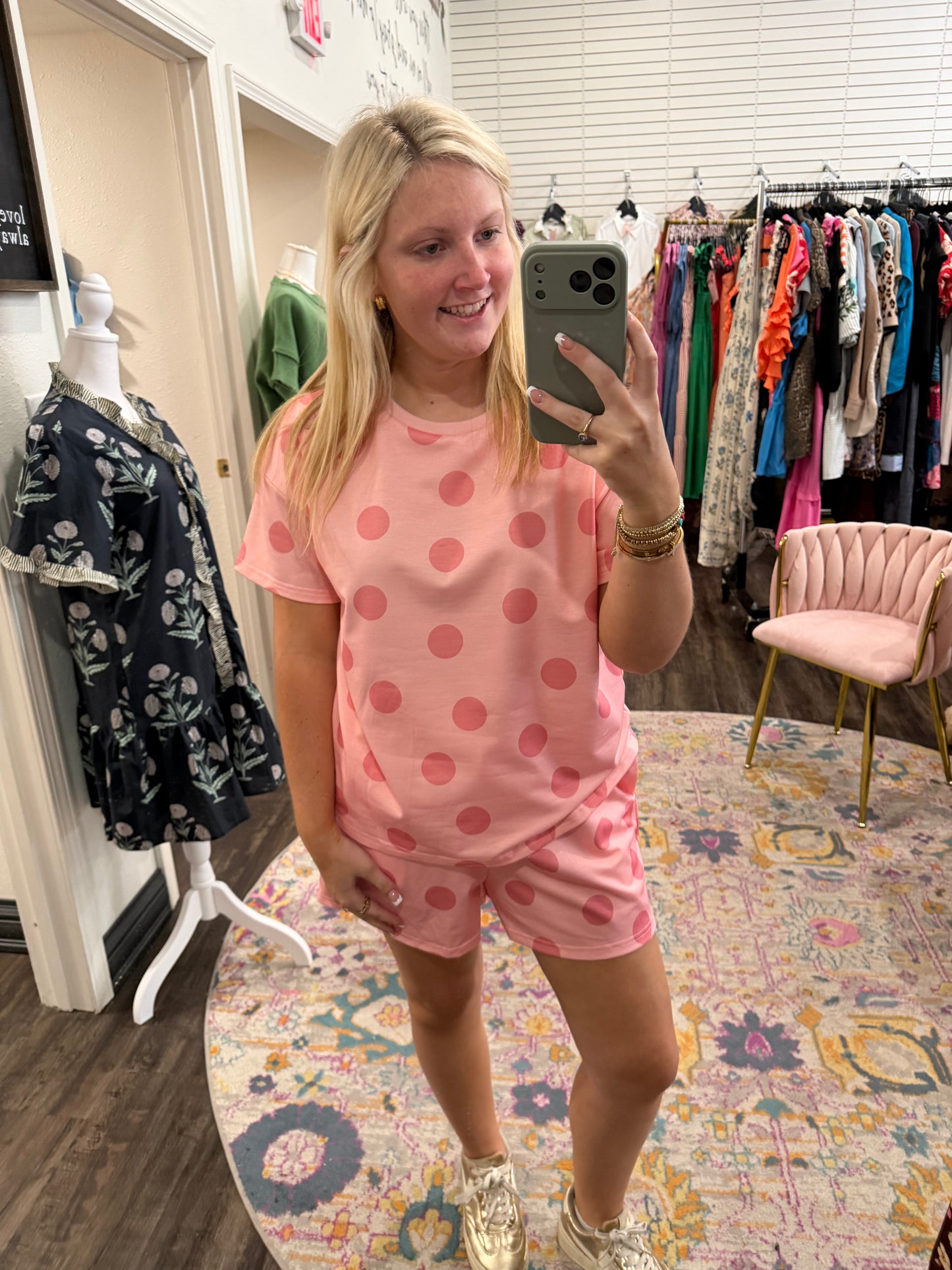 Sweetheart Pink Polka Dot Set (117)