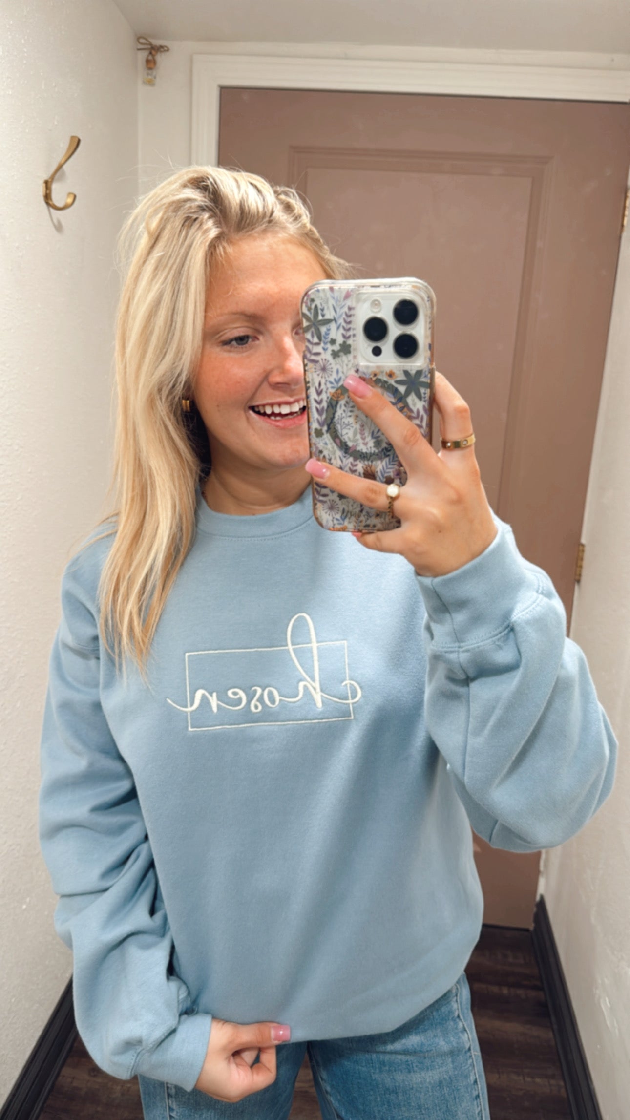 Chosen Blue Embroidered Crewneck (117)