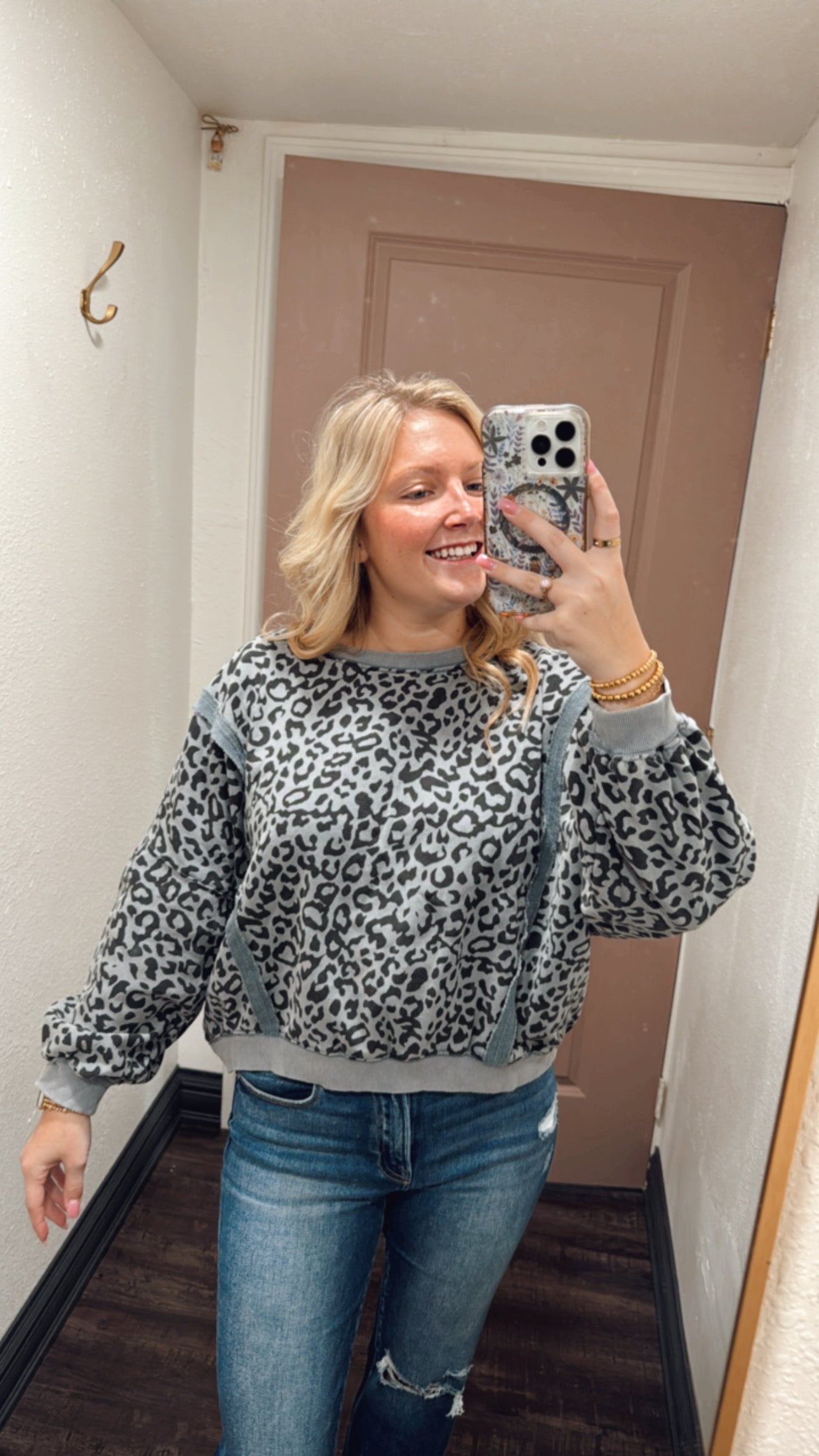 Slate Blue Cheetah Top (117)