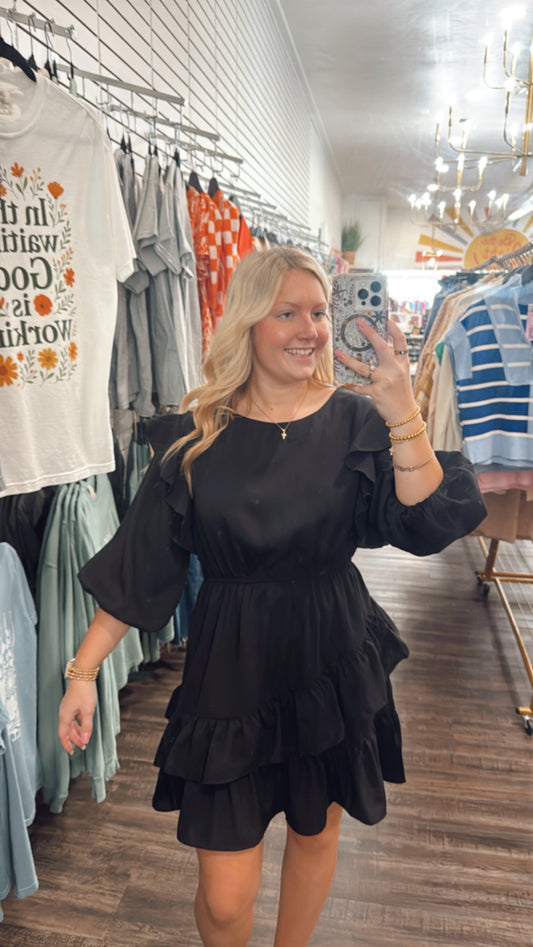 Black Ruffle Dress (117)