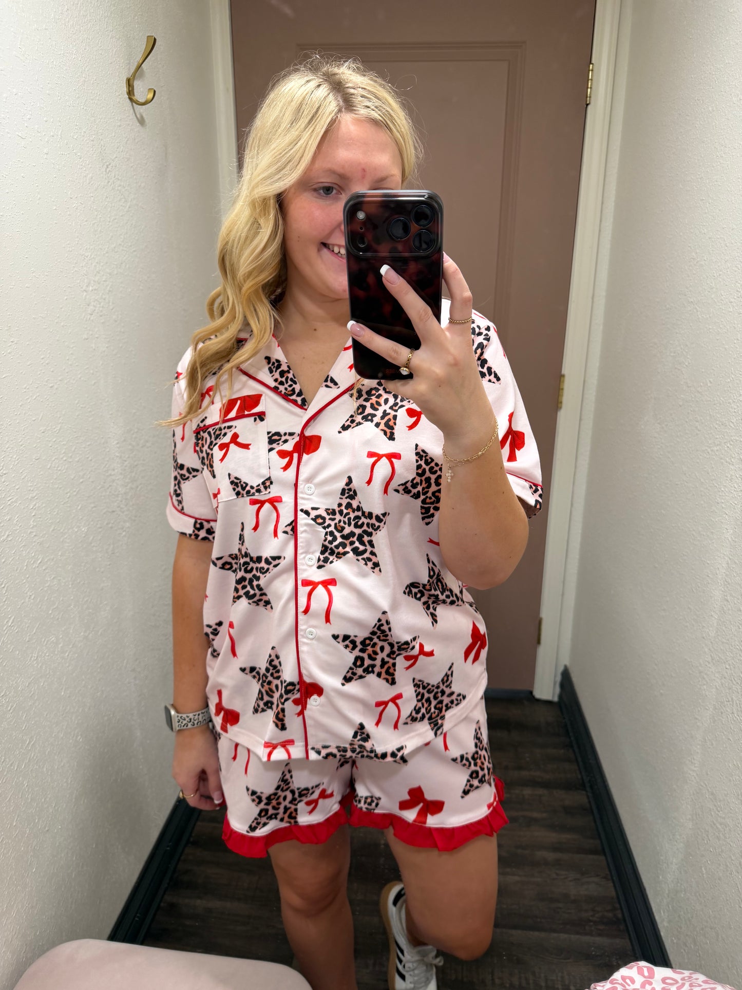 Leopard Star with Bow PJ Set (117)