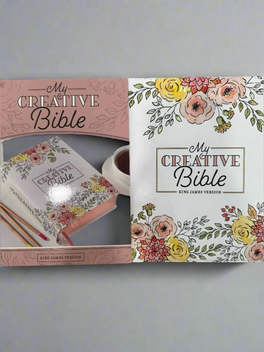 KJV My Creative Bible White With Pink