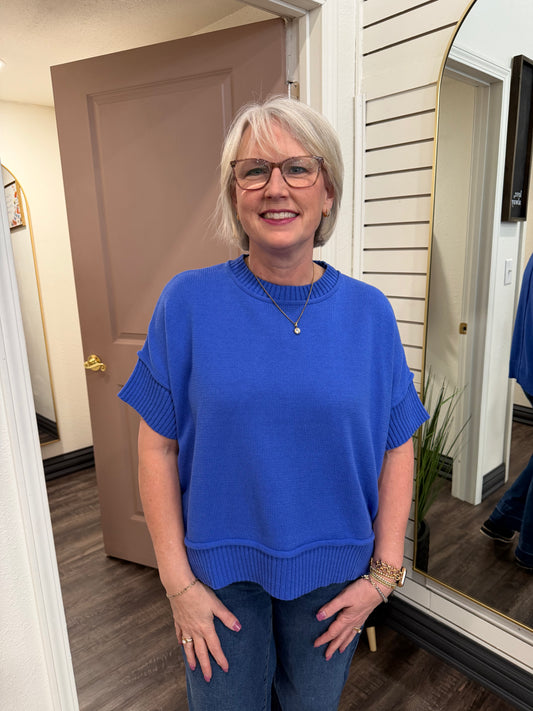 Cobalt Blue Sweater Top