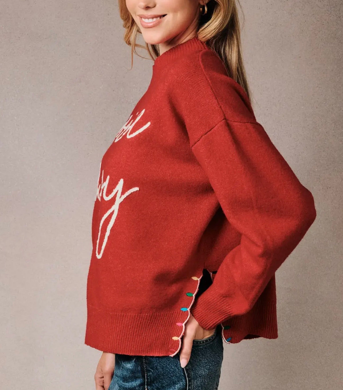 Peace & Joy Mock Neck