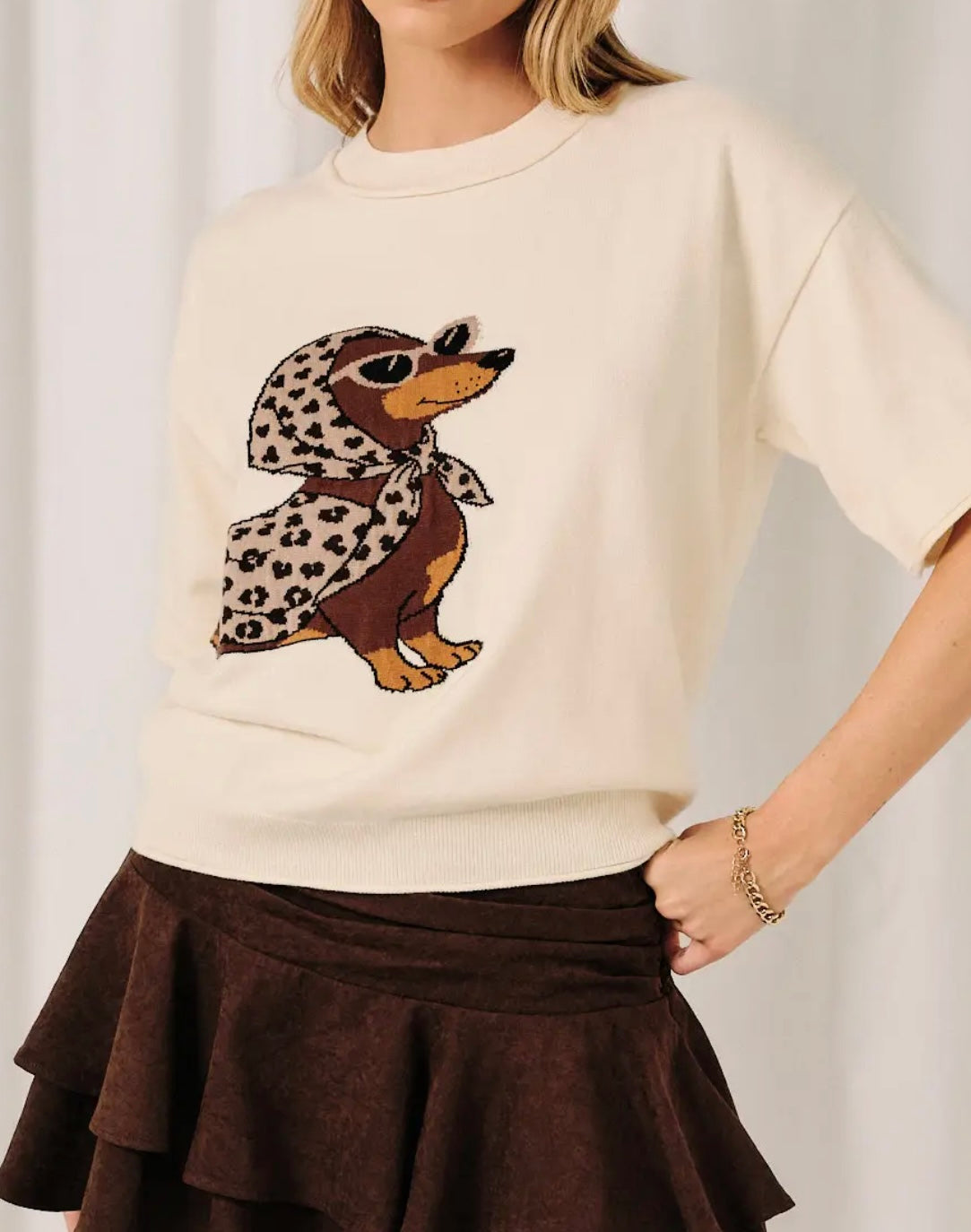 Dachshund Sweater Short Sleeve
