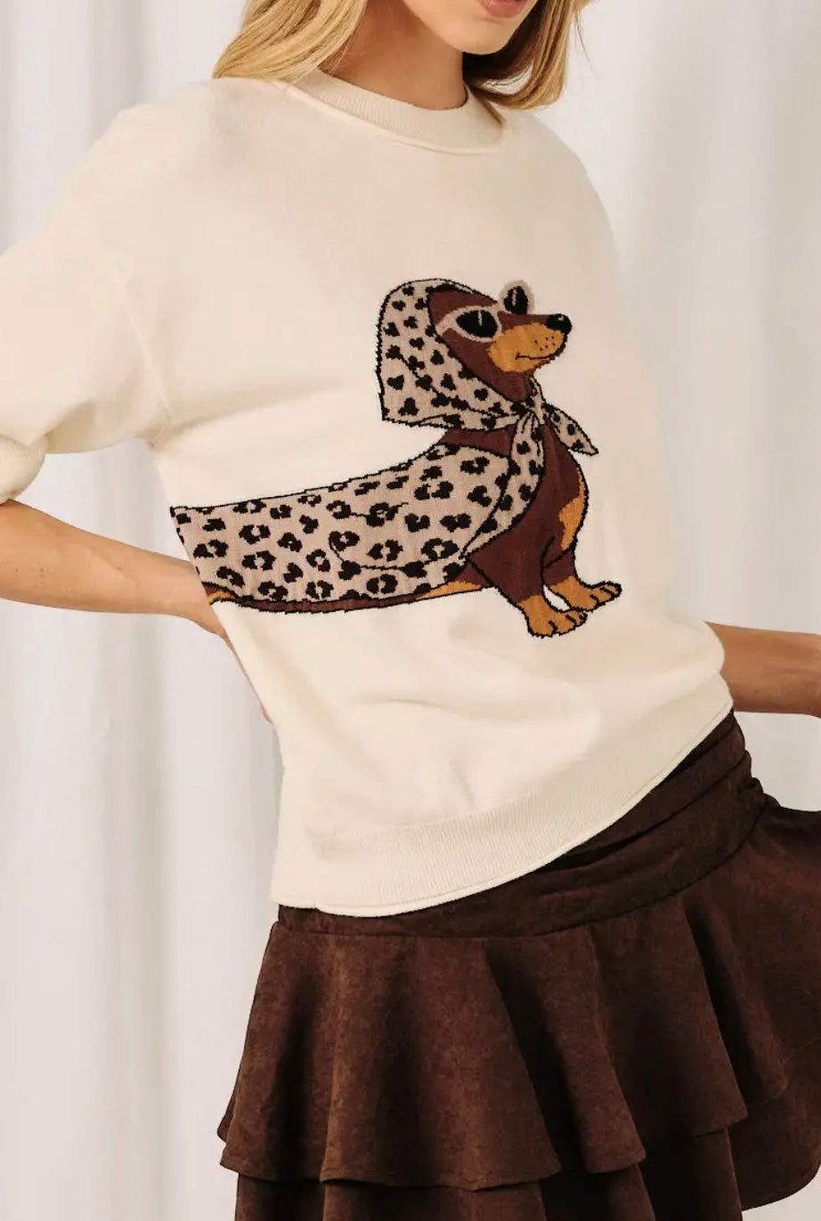 Dachshund Sweater Short Sleeve