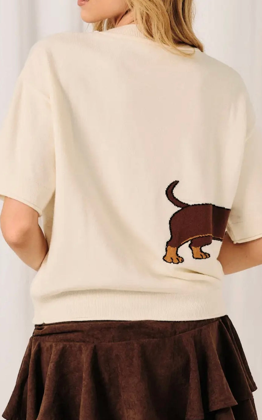 Dachshund Sweater Short Sleeve