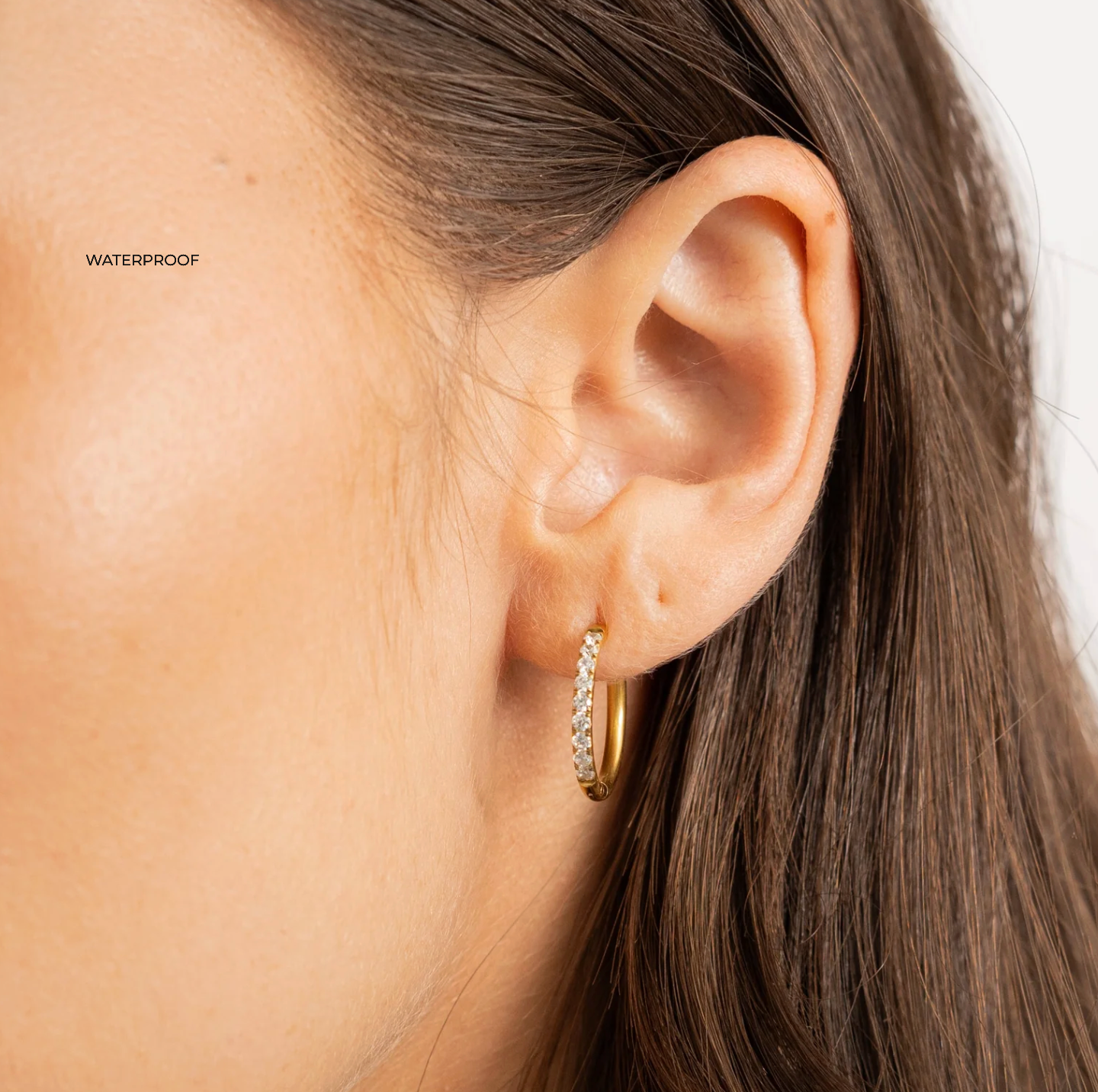 Diamond Hoops Gold 18mm