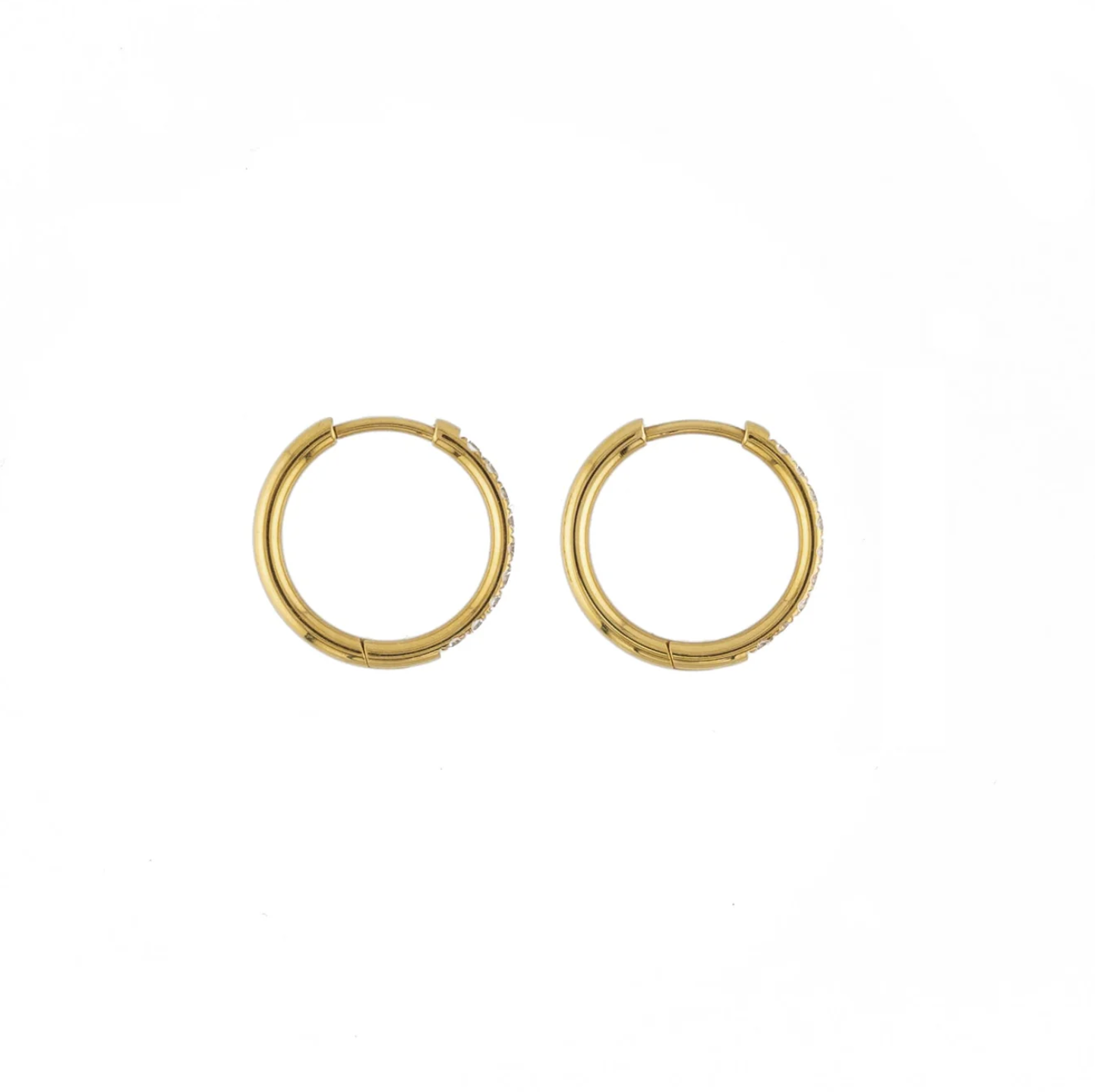 Diamond Hoops Gold 18mm