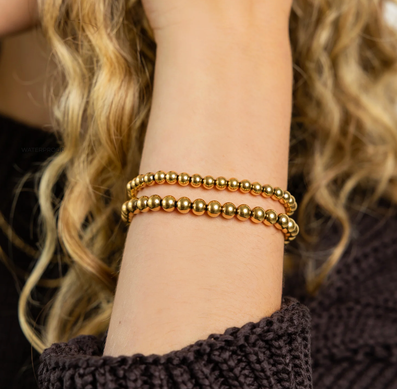 Bold Gold double beaded bracelet