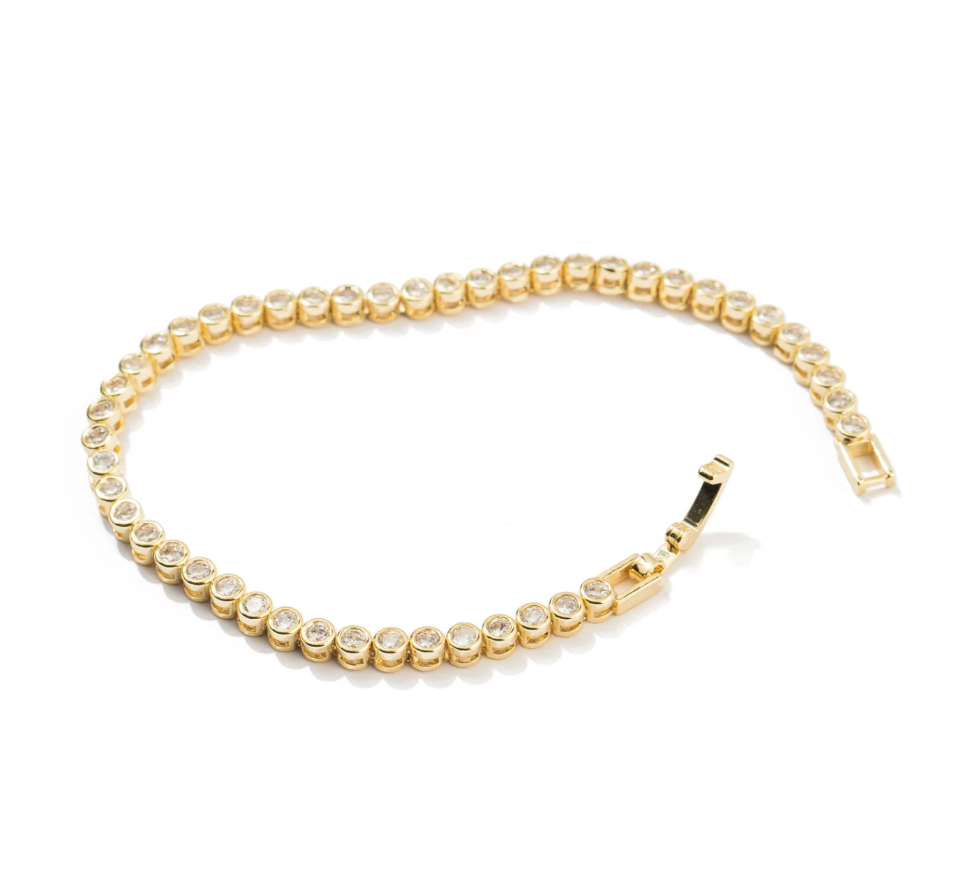 Gold Diamond Tennis Bracelet (Links)
