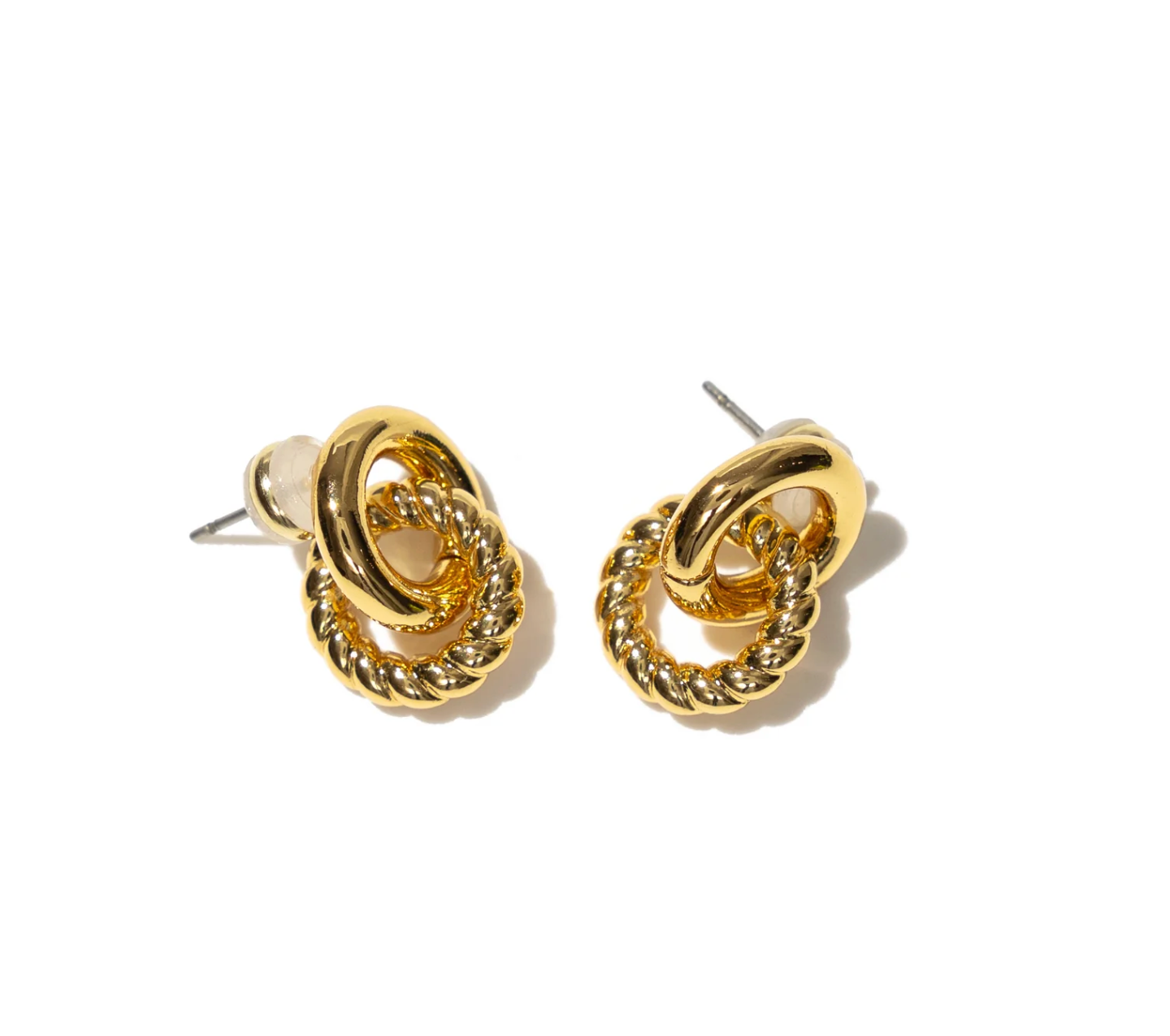 18K Gold Twist Link Studs