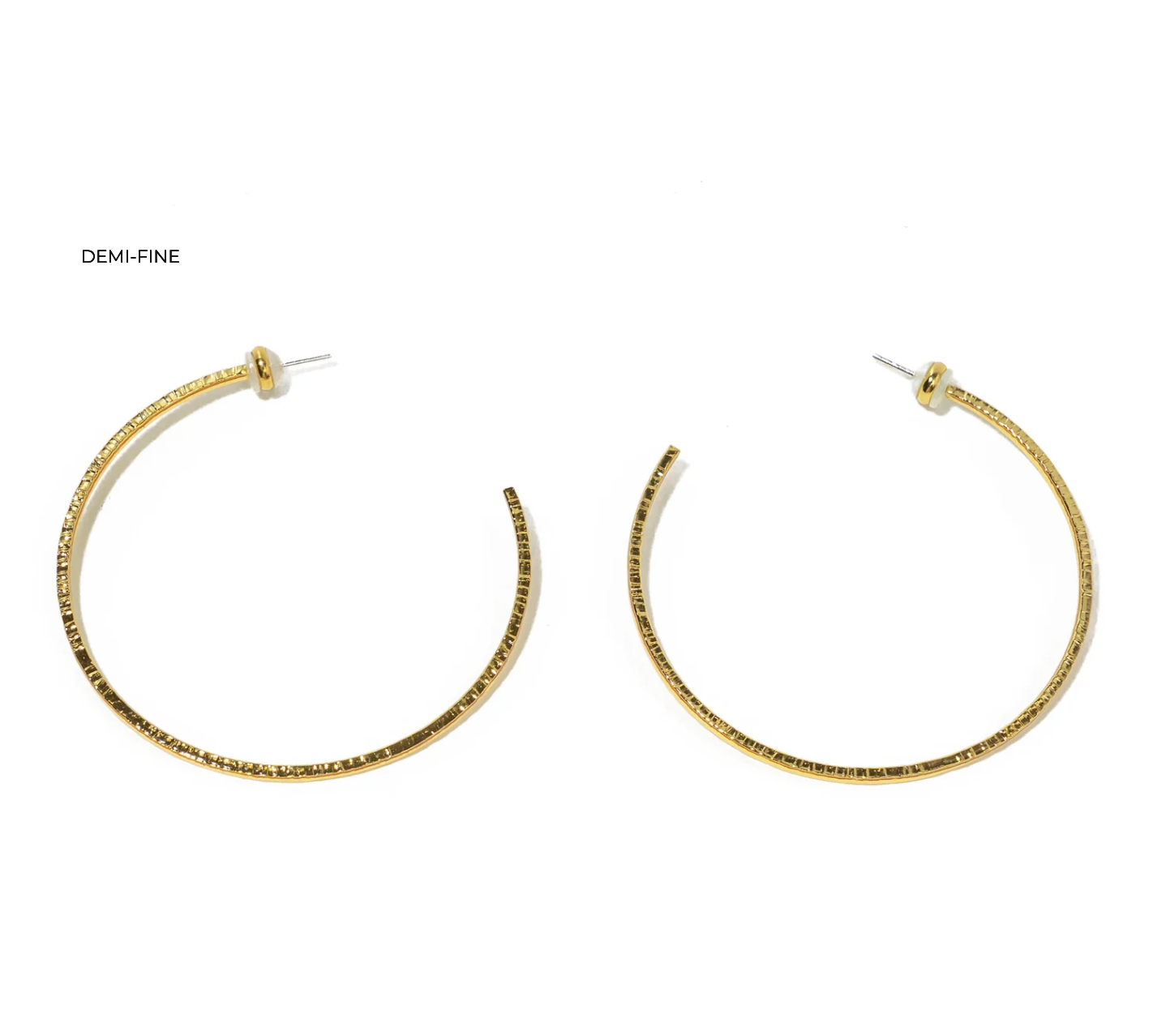 Thin Big Hammered Hoops