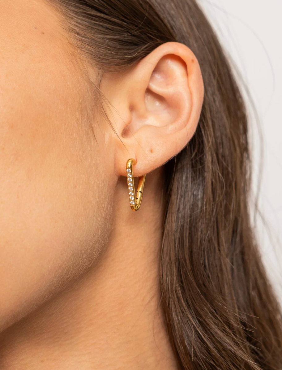Diamond Triangle Earrings