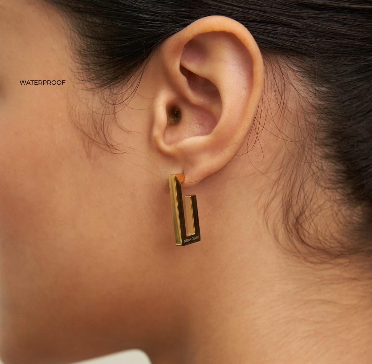 Gold Rectangle Earrings