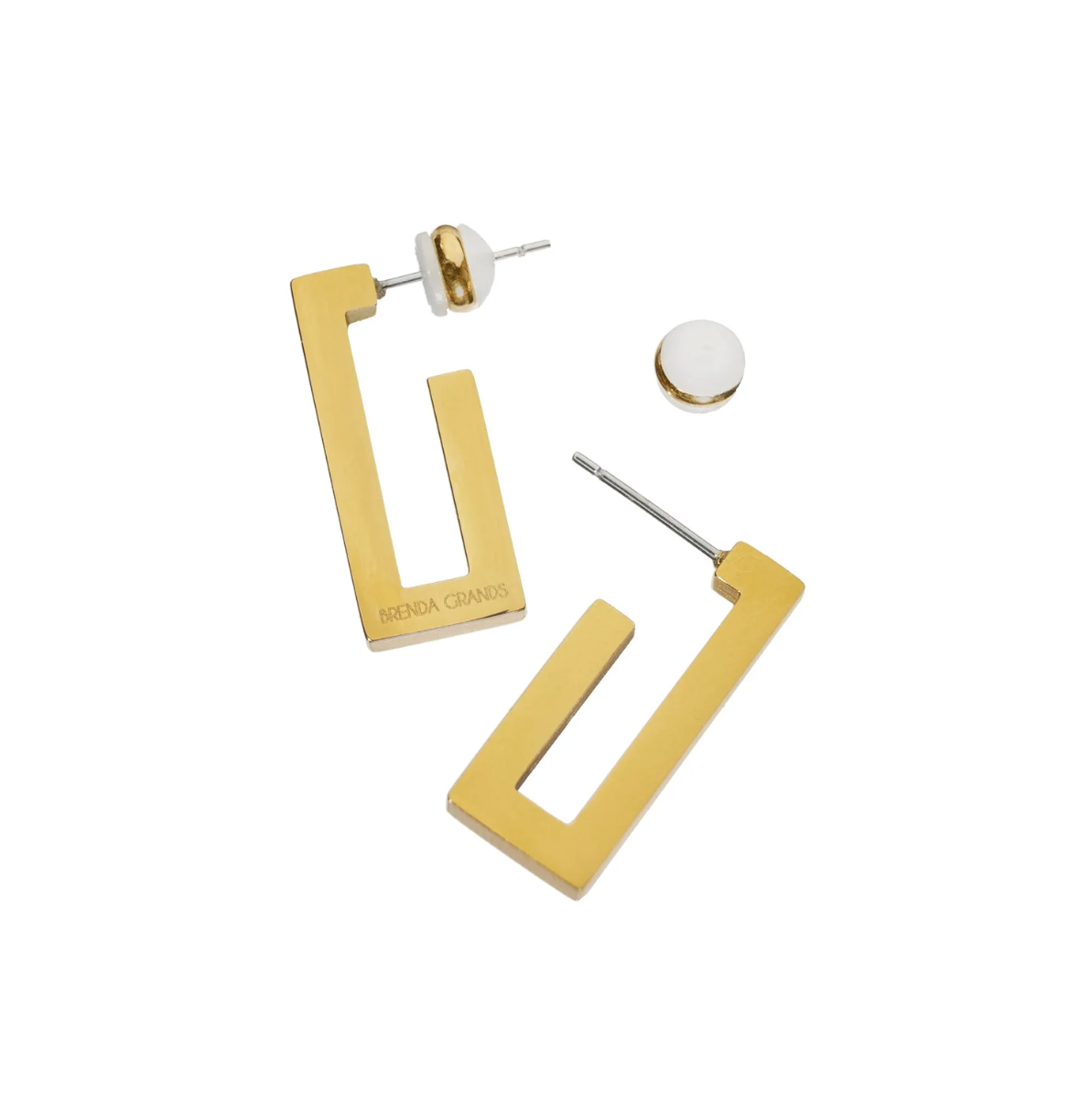 Gold Rectangle Earrings