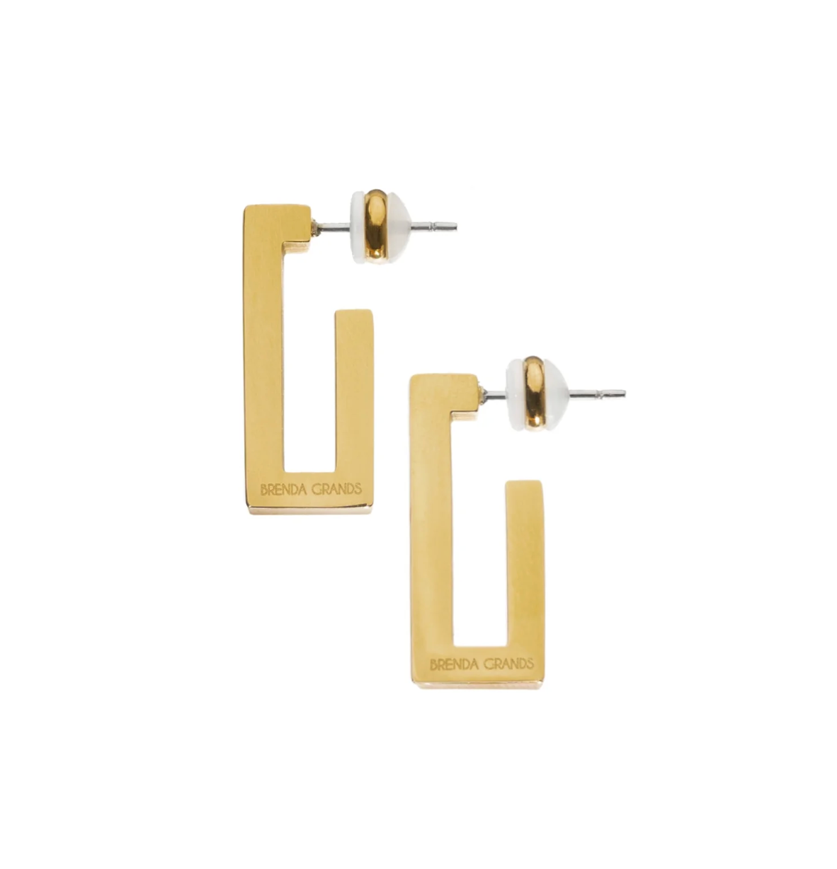 Gold Rectangle Earrings