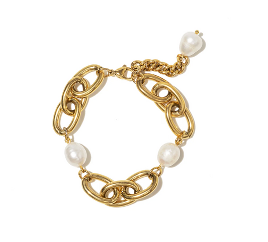 Gold Chunky Pearl Bracelet (117)