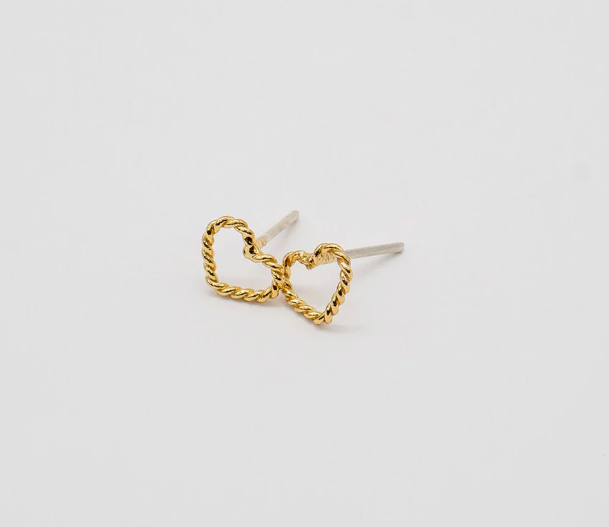 Gold Heart Drop Studs