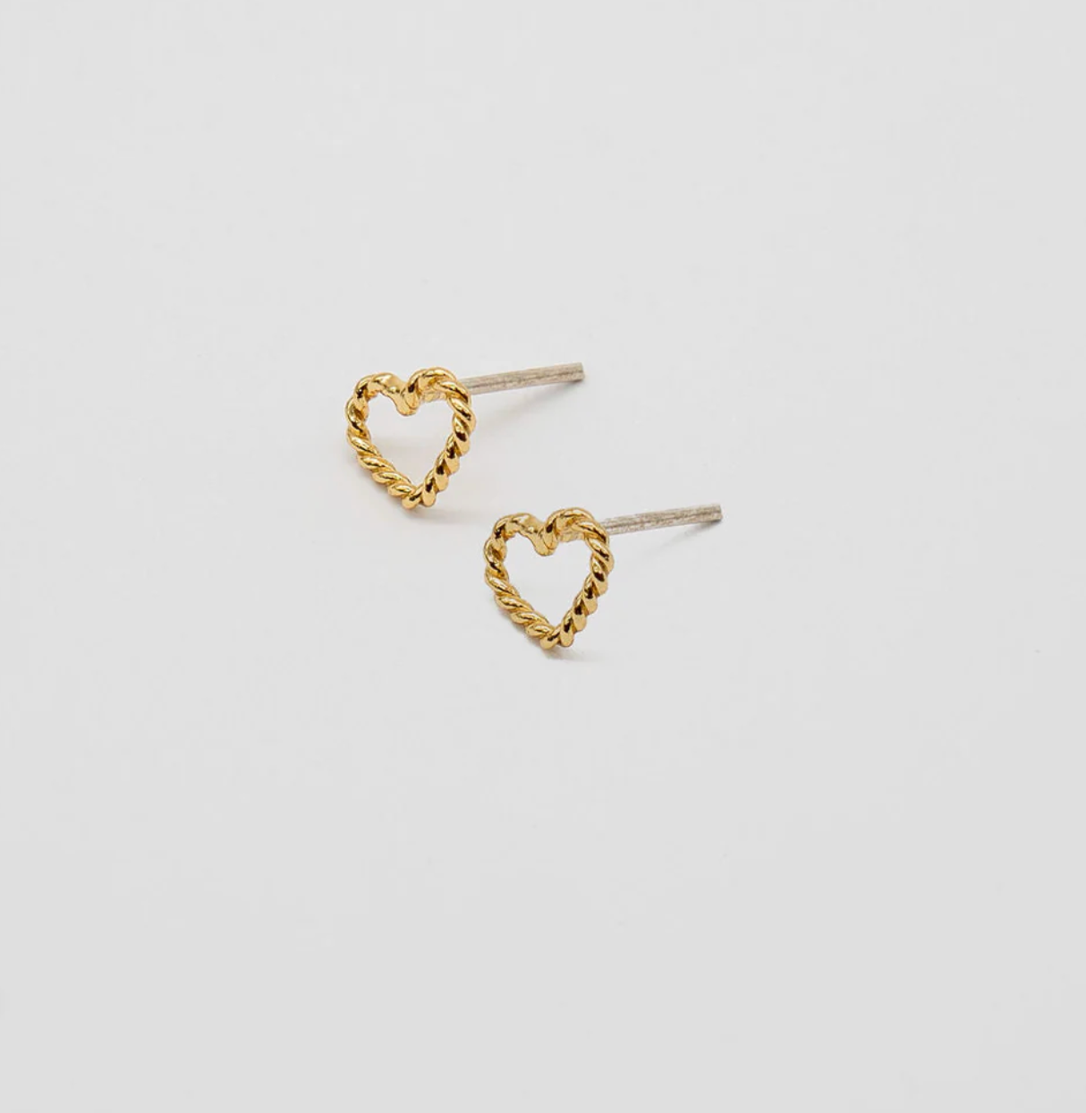 Gold Heart Drop Studs