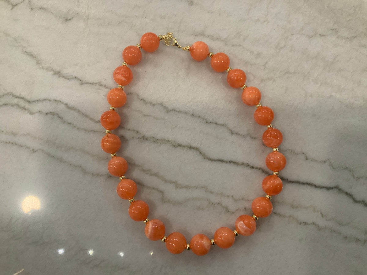 Orange Signature Beaded Necklace
