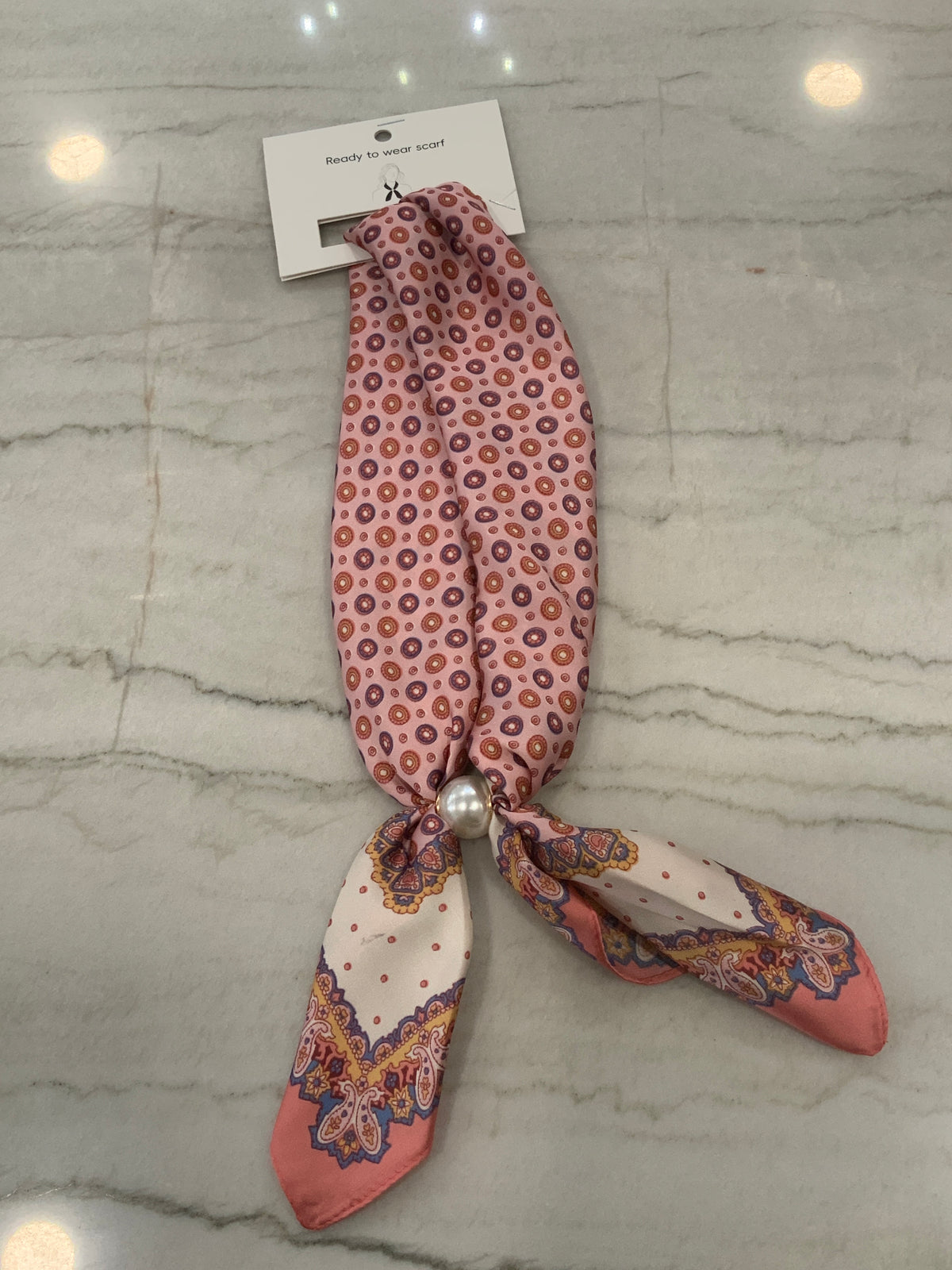 Pink Circle Paisley Magnetic Scarf