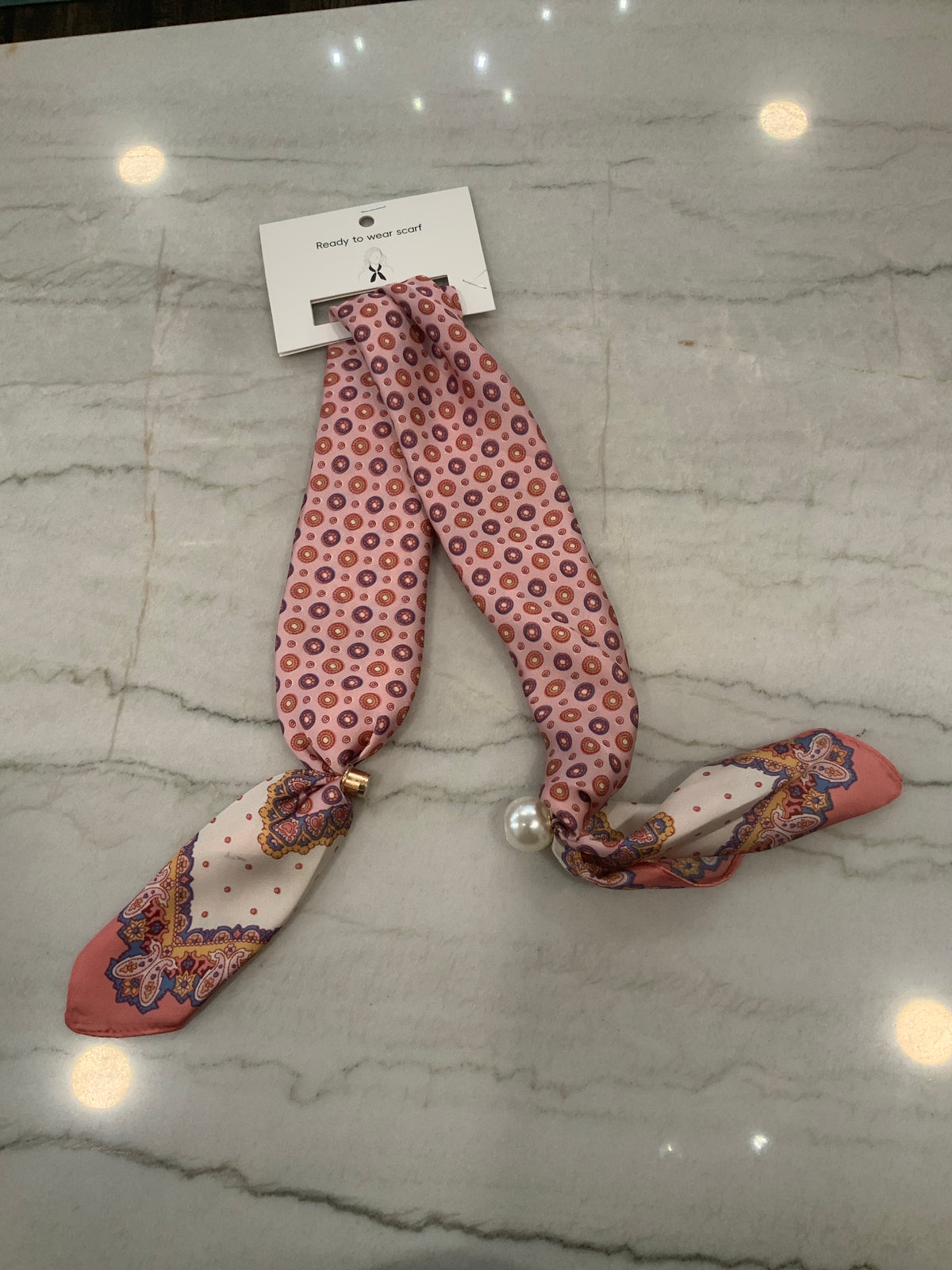 Pink Circle Paisley Magnetic Scarf