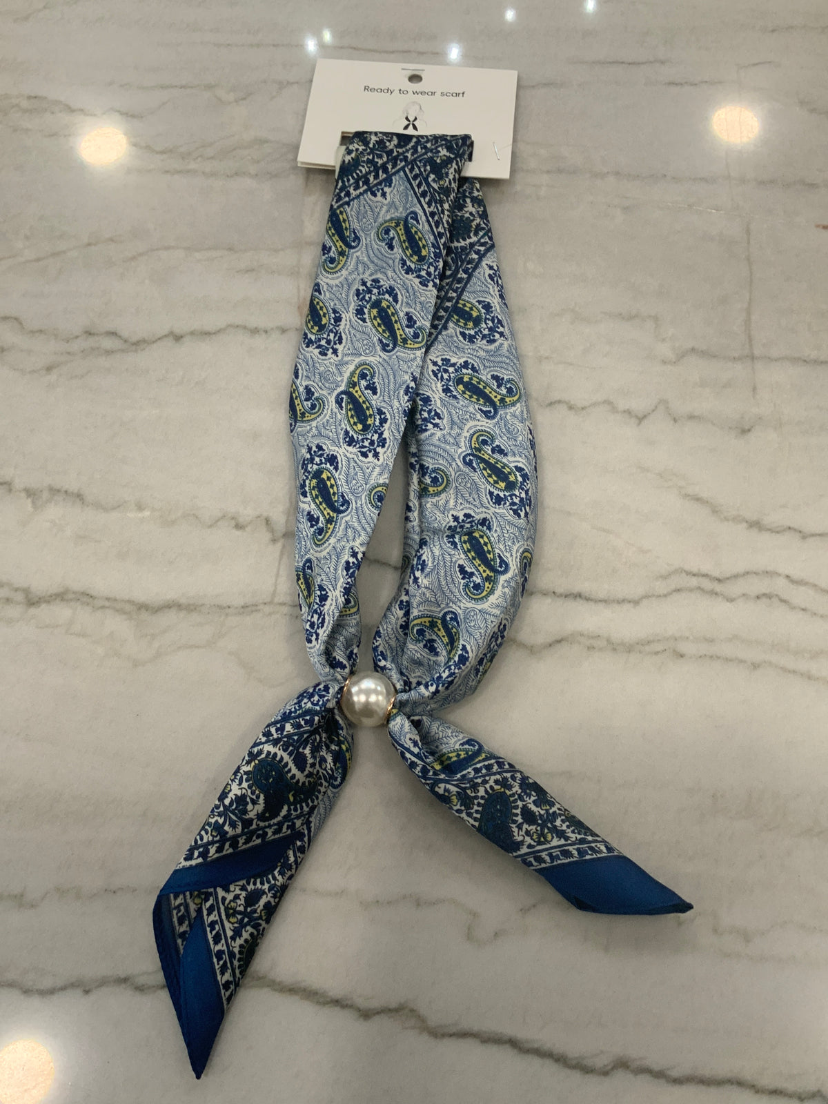 Blue Paisley Magnetic Scarf