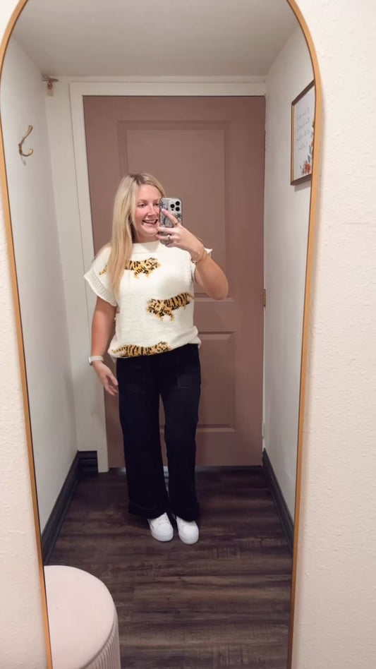 Wild Cheetah Sweater Top (117)