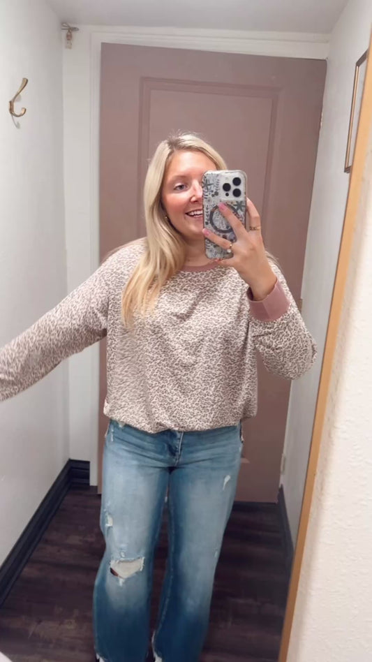 Pink Leopard Print Top